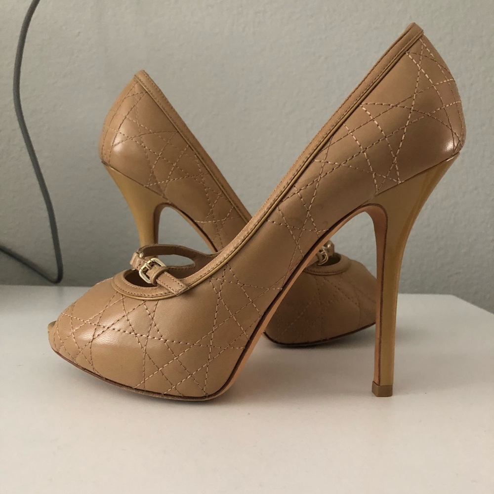 Authentic Christian Dior Nude Leather Pumps